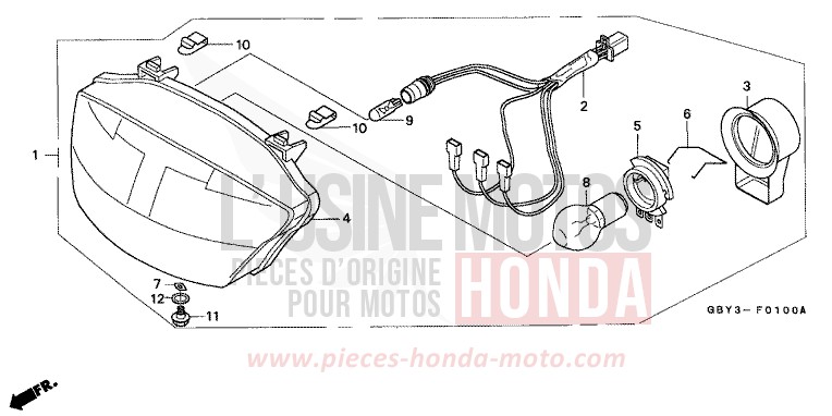 SCHEINWERFER von CB1300 Super Bold'or ABS FURY RED (R240) von 1999